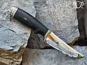 Ніж ручної роботи "Універсал" 135х30х2.3 мм з інструментальної сталі та колодкою з грабу, фото 3