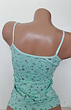 Жіноча бавовняна майка тонка бретель з мереживом 42-48р Туреччина, фото 3