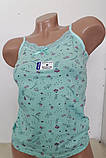 Жіноча бавовняна майка тонка бретель з мереживом 42-48р Туреччина, фото 2
