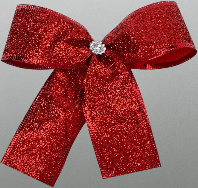 Новорічні банти на ялинку 12 см 10 шт в уп. Бант новорічний декор, фото 1