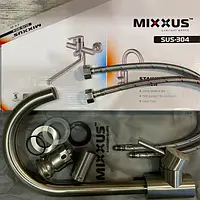 MIXXUS Змішувач для кухні неіржавійка кран з нержавіючої сталі на дві води для кухні на мийку