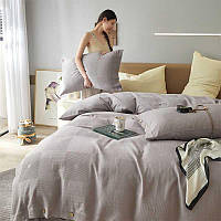 Постільна білизна вафельна органічна бавовна 200_230_260pbv сіра
