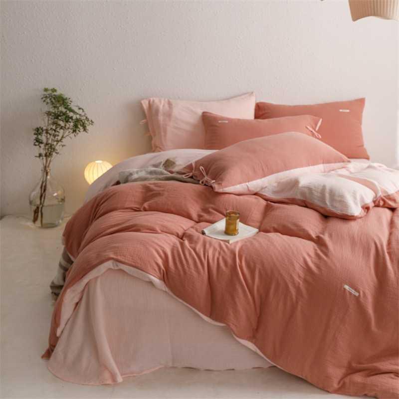 Постільна білизна KuNmeng муслін king size 220_240_320pbm пудровий