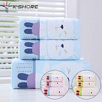 Набір дитячих рушників блакитний LI | KuNmeng