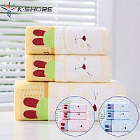 Набір дитячих рушників жовтий LI | KuNmeng