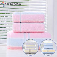 Набір рушників рожевий 35x70 (2 шт) 70x140 (1 шт) | KuNmeng