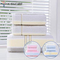 Набір рушників сірий 35x70 (2 шт) 70x140 (1 шт) | KuNmeng