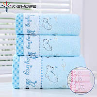 Набір дитячих рушників блакитний з звірятком