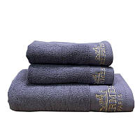 Набір рушників синій 35x70 (2 шт) 70x140 (1 шт) | HERMES