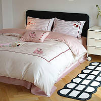 Постільна білизна з сатину 155x215 біла пудра| KuNmeng