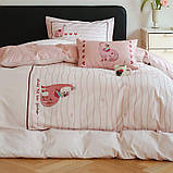 Постільна білизна з сатину 155x215 біла пудра| KuNmeng, фото 2