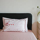 Постільна білизна з сатину 155x215 біла пудра| KuNmeng, фото 4