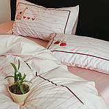 Постільна білизна з сатину 155x215 біла пудра| KuNmeng, фото 6