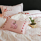 Постільна білизна з сатину 155x215 біла пудра| KuNmeng, фото 7