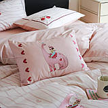 Постільна білизна з сатину 155x215 біла пудра| KuNmeng, фото 8