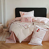 Постільна білизна з сатину 155x215 біла пудра| KuNmeng, фото 10