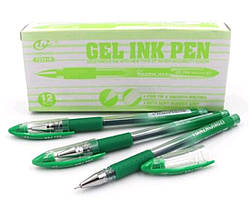 Ручка гелева Tianjiao TZ-501B зелена з грипом