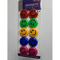 Магніт 2489 Смайли 10 шт., 35 мм мікс