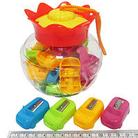 Стругачка 1отворність Т9736 Машинки в банці мікс