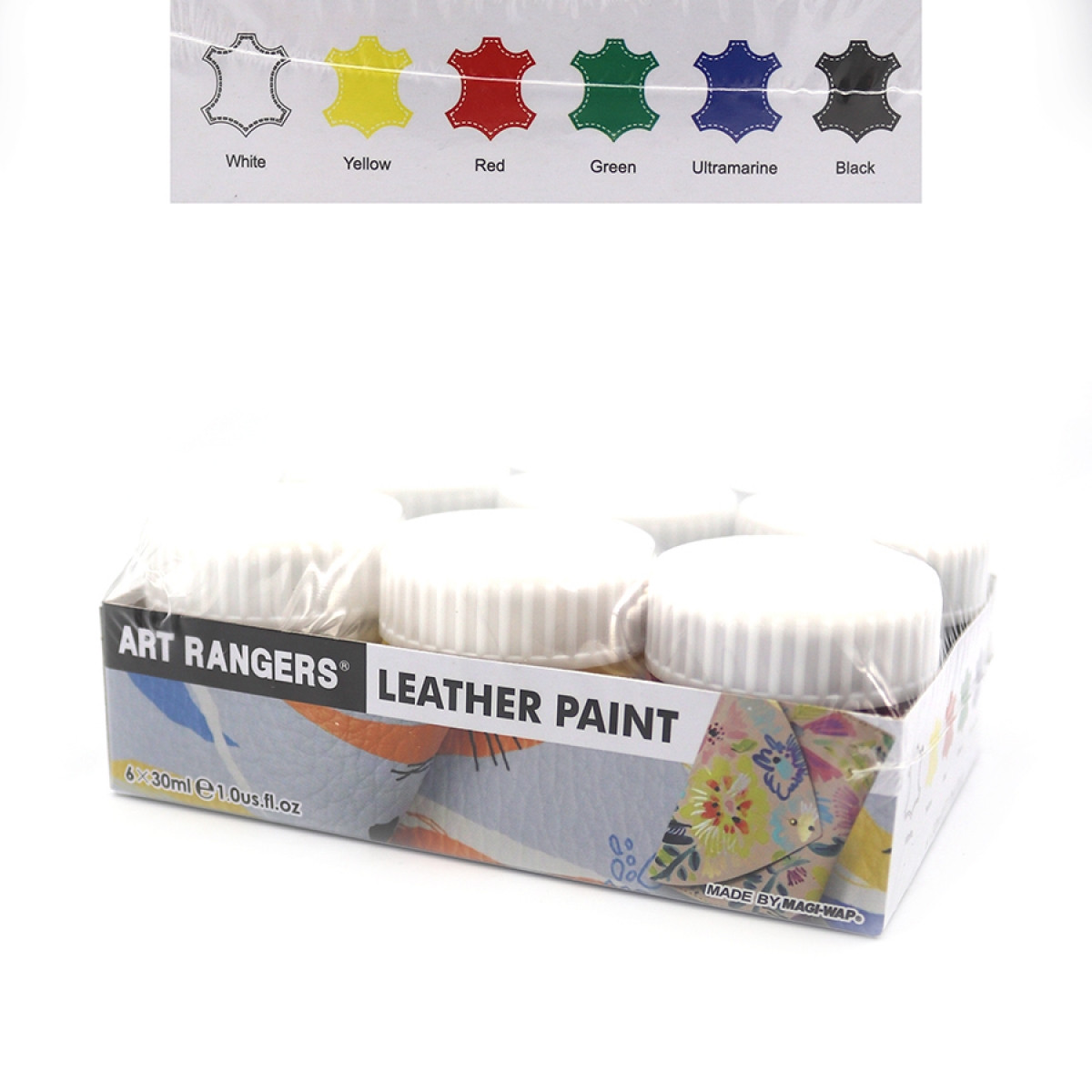 Фарба акрилова 6 цв.ДЛЯ ШКІРИNoPA44.06030.A 30 мл у тюбиках/6 шт./пач./пач., фото 1