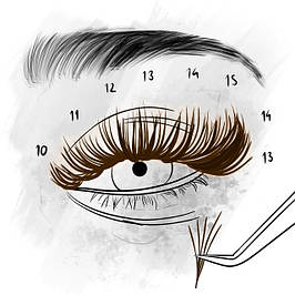 Коричневі вії для нарощування