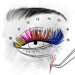 Кольорові вії для нарощування