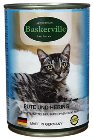 Консерва Baskerville Індичка та риба для котів, 400г