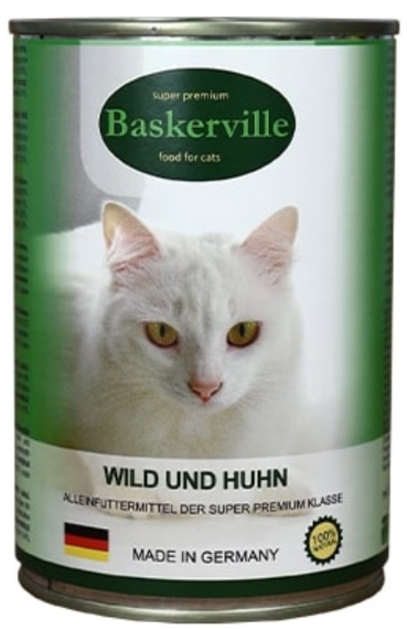Консерва Baskerville Оленина з м'ясом курки для котів, 400г, фото 1