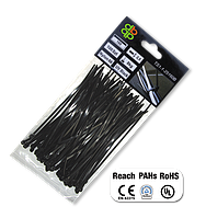 Стяжки кабельні пластикові чорні UV Black 2,5*80 мм (100 шт.)