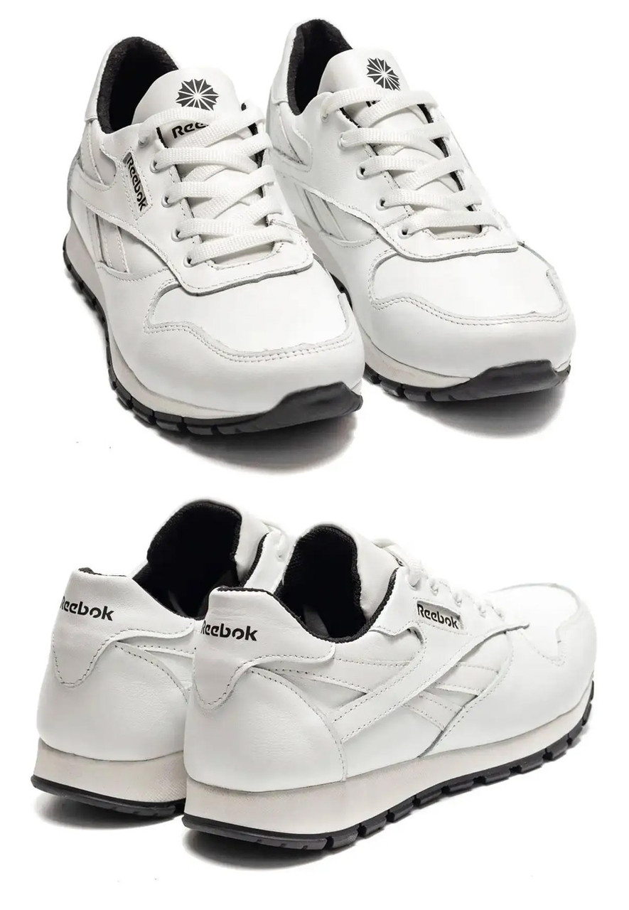 Чоловічі шкіряні кросівки Reebok (Рибок) Classic White Pearl, чоловічі спортивні туфлі білі, кеди, фото 1