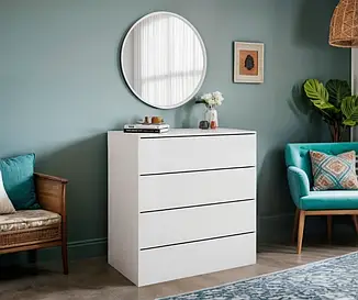Комод із 4 шухлядами Tobi Sho Damien ТХ-04 для вітальні, спальні, 1000х1015х544 мм Білий
