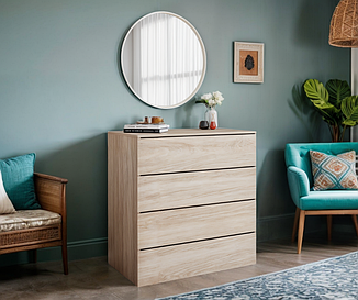 Комод із 4 шухлядами Tobi Sho Damien ТХ-04 для вітальні, спальні, 1000х1015х544 мм Сонома