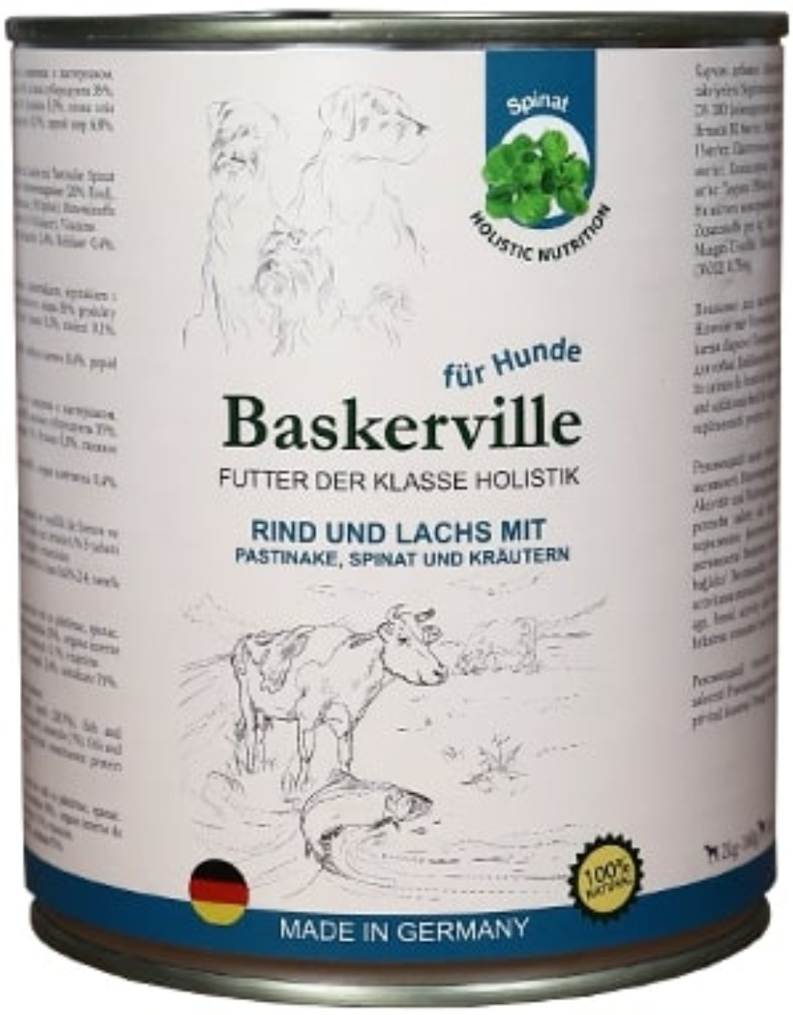 Консерва Baskerville Holistic Яловичина та лосось для собак, 800г