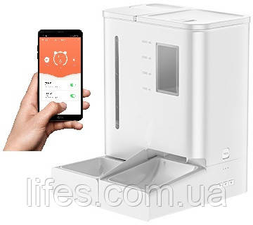 Годівниця - поїлка для кішок і собак автоматична Pet Life DU-F03-WiFi УФ-стерилізація води Біла