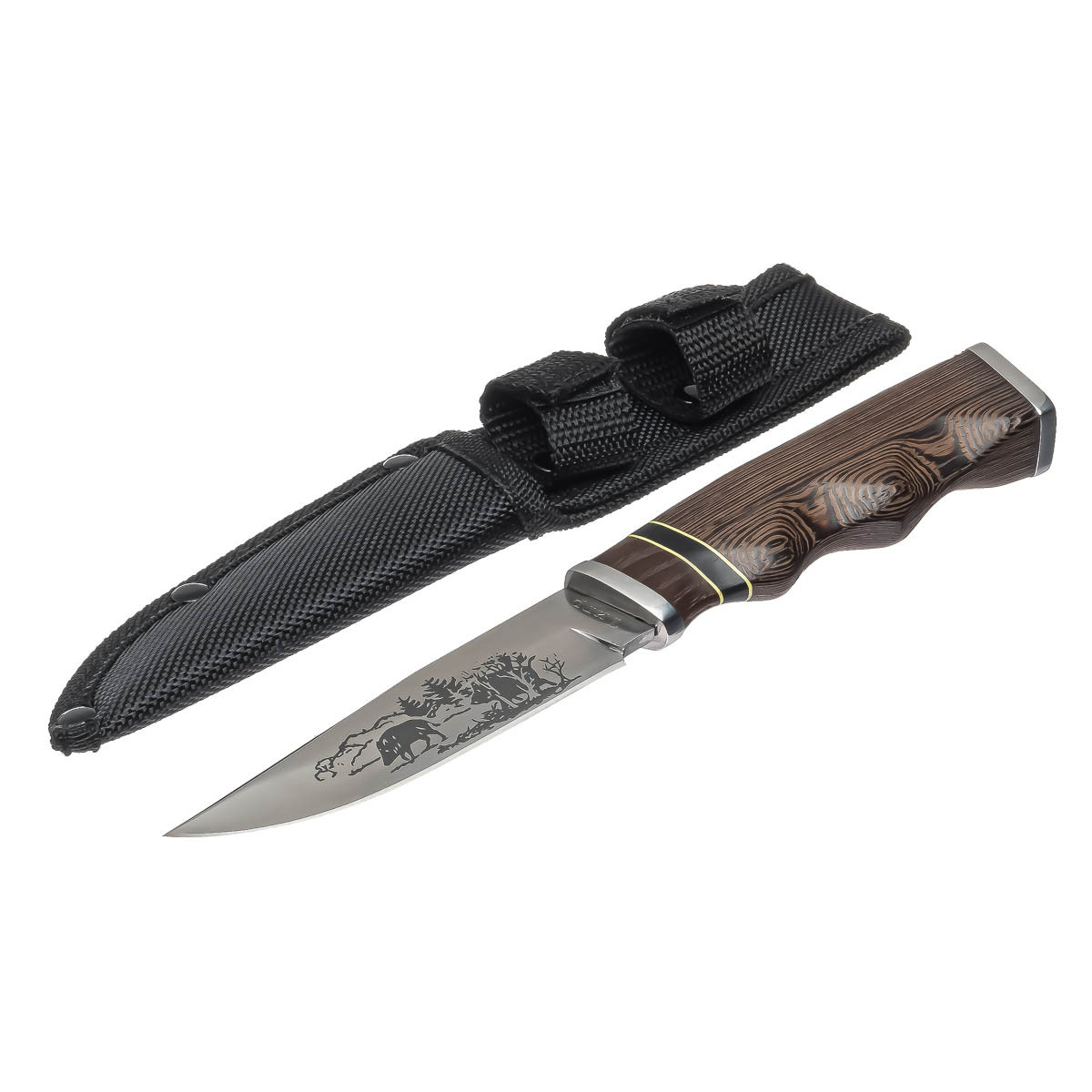Мисливський ніж "Тигр" 2754 із Чохлом 22см Brown (7_01215)