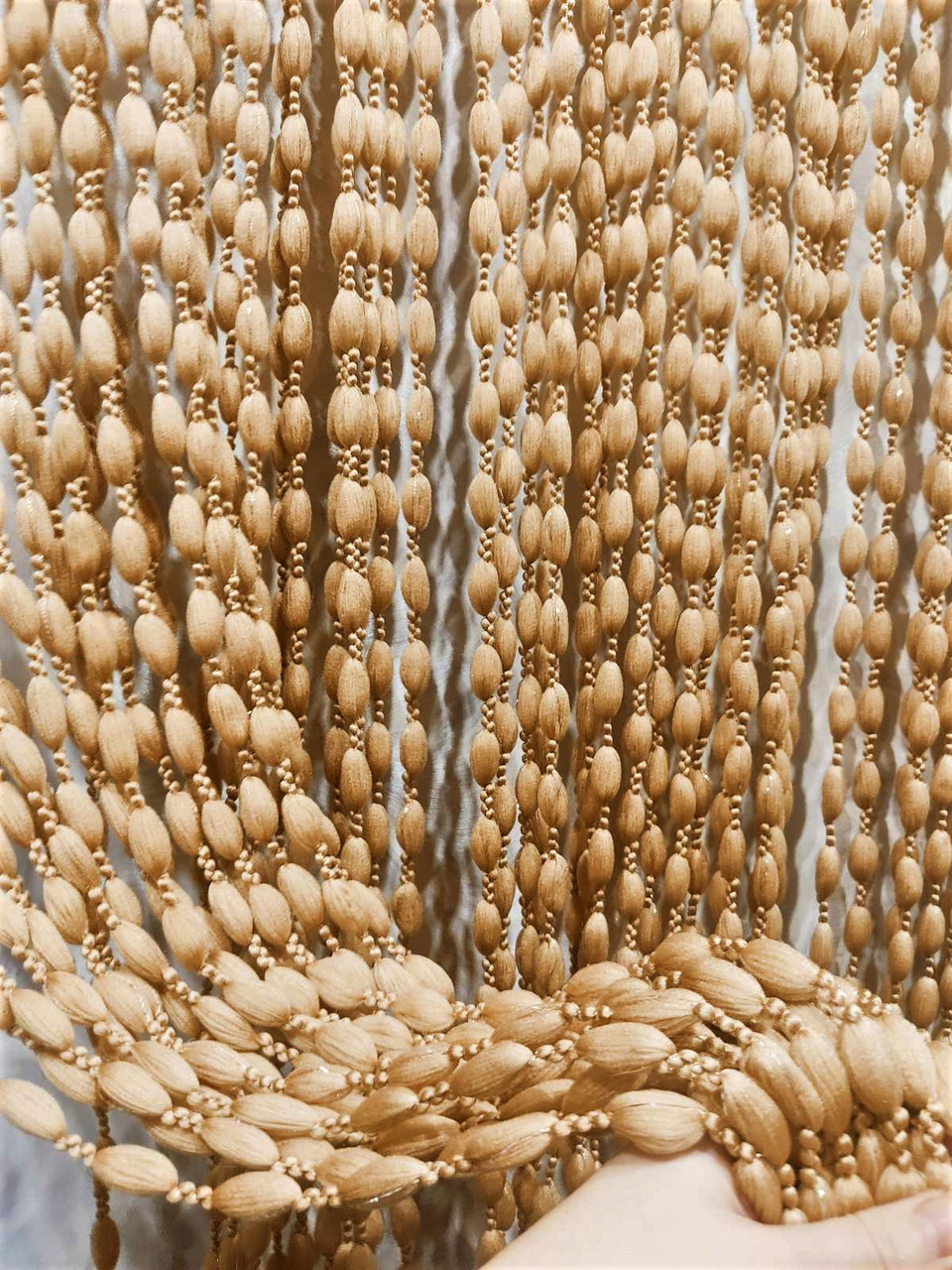 Структурні нитки шиніл однотонний беж з люрексом