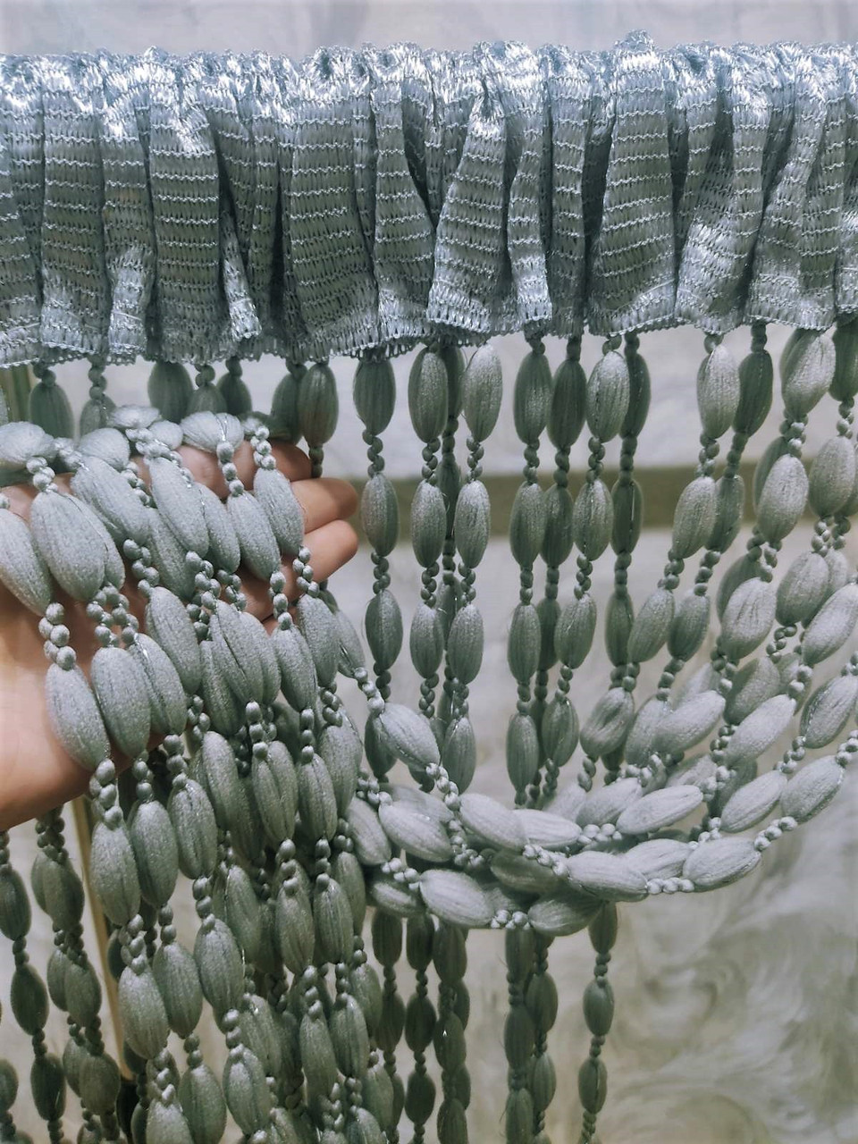 Структурні нитки шиніл однотонні срібло з люрексом