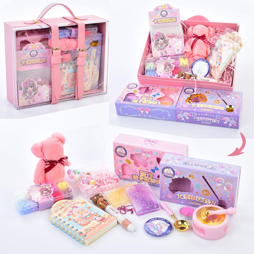 Набір для творчості 6820 м'яка іграшка, блокнот, ручка (різнокольорова), свічка, мішура, кор.,27-21-10, фото 1