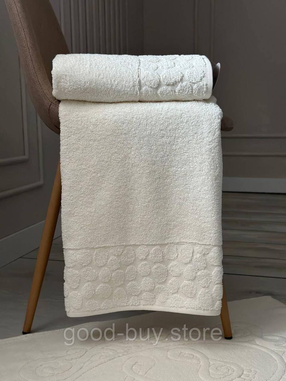 Комплект подарункових рушників Cestepe Lux cotton кремовий  3шт. Туреччина