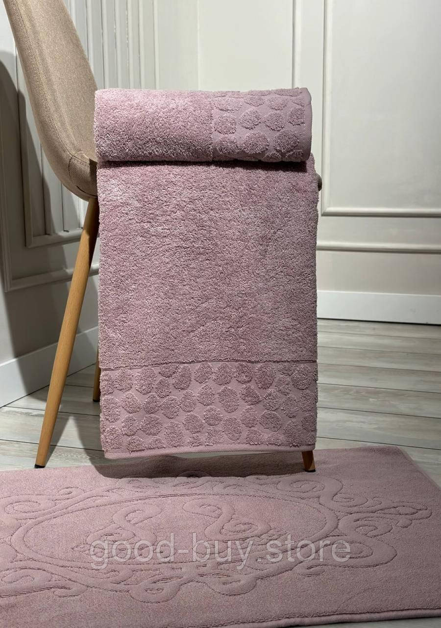 Комплект подарункових рушників Cestepe Lux cotton фіолетовий  3шт. Туреччина