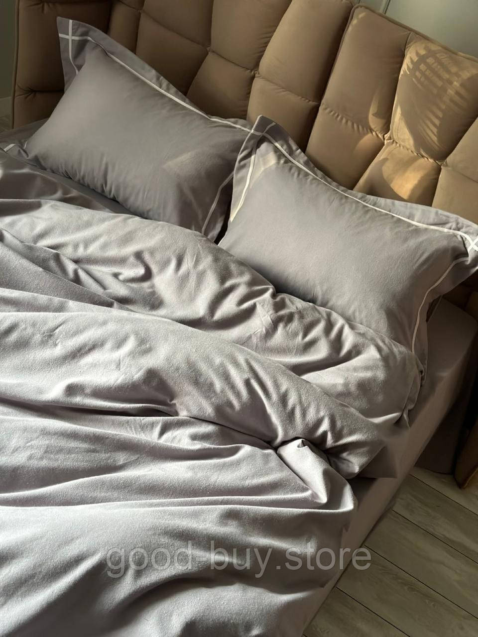 Постільна білизна First Choice фланель Soprano grey євро 200х220, фото 1