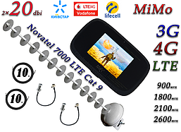 Повний комплект 4G-Lte Wi-Fi Novatel Роутер MiFi 7000 LTE Cat 9 до 450 мб/с + антеною MiMo стріла Гармата 20 дБ