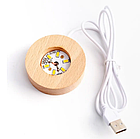 Світлодіодна велика 3D кришталева куля 8 см нічник USB для дітей, декоративний світильник із проєкцією, фото 2