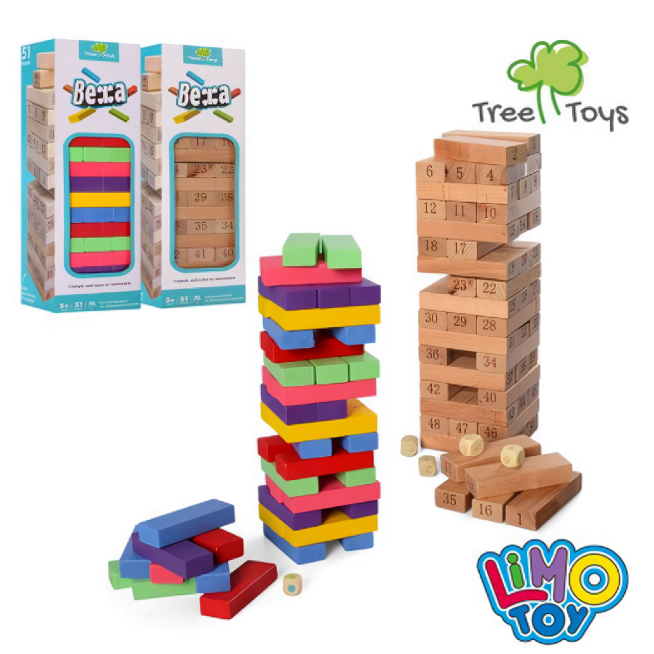 Розвивальна настільна гра-башня з дерева для дітей, Limo Toy Tree Toys