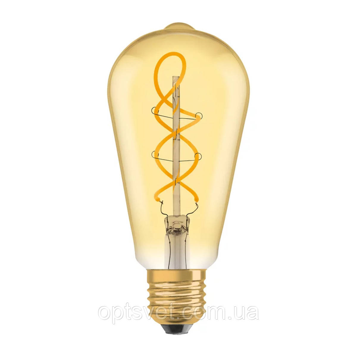 LED лампа OSRAM LEDISON Vintage 1906 GOLD Filament E27 4W 250lm 2000K 230V (4099854091292), фото 1