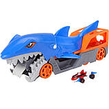 Hot Wheels Shark Chomp Transporter GVG36 Транспортер Хот Вілс Акула з сховищем для машинок, фото 3