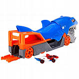 Hot Wheels Shark Chomp Transporter GVG36 Транспортер Хот Вілс Акула з сховищем для машинок, фото 5