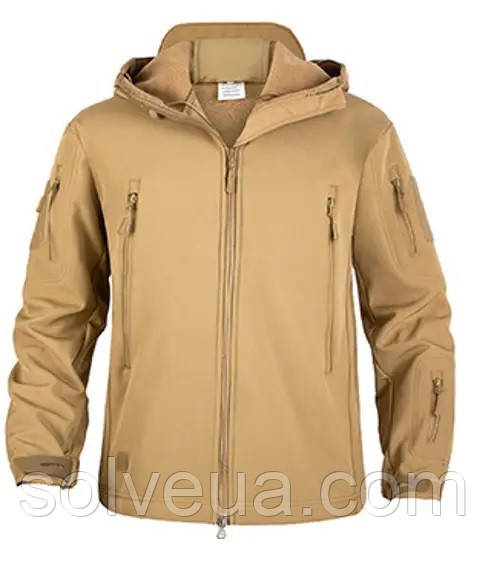 Тактична куртка флісова з підкладкою Solve KT6001005 Койот Shark Skin Softshell Assault solve