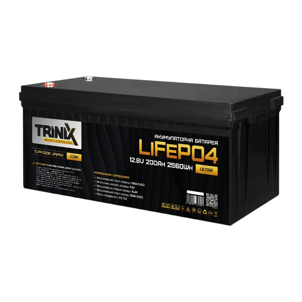 Акумуляторна батарея літій-залізо-фосфатна 12.8В 200А*год Trinix TLFP-12200 Ultra LiFePO4 з Bluetooth (44-00086)