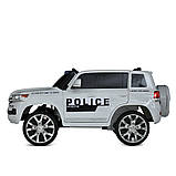 Дитячий електромобіль Toyota Land Cruiser Police з пультом р/у для дітей 3-8 років поліція Білий, фото 3